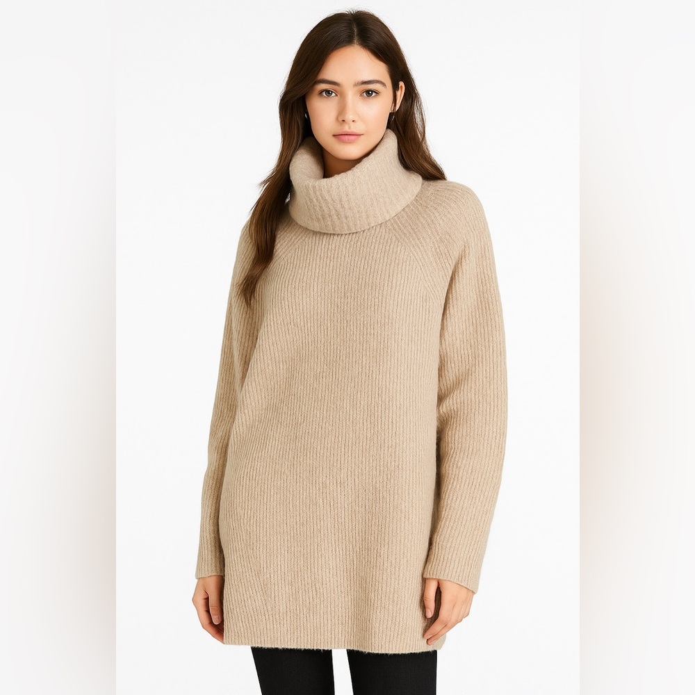 TOPSHOP Cozy Oversized Cream Turtleneck Sweater XS-L